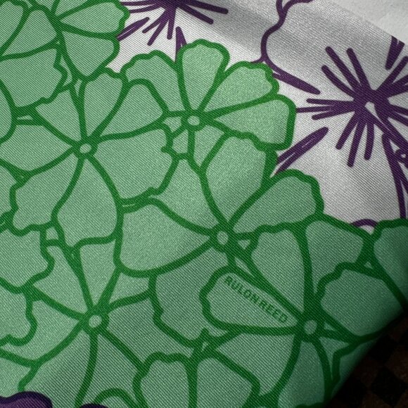 Rulon Reed Morgan Maxi Dress XS Green Purple Hibiscus Belt Sheath Resort - Picture 11 of 15